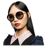 Miu Miu - Miu Miu Noir with Crystals Sunglasses - Round - Coal - Sunglasses - Miu Miu Eyewear
