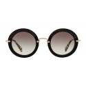 Miu Miu - Miu Miu Noir with Crystals Sunglasses - Round - Coal - Sunglasses - Miu Miu Eyewear