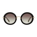 Miu Miu - Occhiali Miu Miu Noir con Cristalli - Rotondi - Carbone - Occhiali da Sole - Miu Miu Eyewear