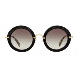 Miu Miu - Occhiali Miu Miu Noir con Cristalli - Rotondi - Carbone - Occhiali da Sole - Miu Miu Eyewear