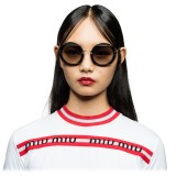 Miu Miu - Occhiali Miu Miu Reveal con Glitter - Rotondi - Antracite Sfumato - Occhiali da Sole - Miu Miu Eyewear