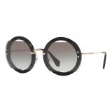 Miu Miu - Occhiali Miu Miu Reveal con Glitter - Rotondi - Antracite Sfumato - Occhiali da Sole - Miu Miu Eyewear