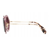 Miu Miu - Miu Miu Reveal with Glitter Sunglasses - Round - Anthracite Brown - Sunglasses - Miu Miu Eyewear