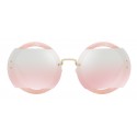 Miu Miu - Miu Miu Reveal with Glitter Sunglasses - Round - Dark Rose - Sunglasses - Miu Miu Eyewear