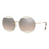 Miu Miu - Miu Miu Reveal with Glitter Sunglasses - Round - Brown Gradient - Sunglasses - Miu Miu Eyewear