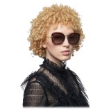 Miu Miu - Miu Miu Reveal with Glitter Sunglasses - Oversize - Copper Mirrored - Sunglasses - Miu Miu Eyewear