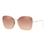 Miu Miu - Miu Miu Reveal with Glitter Sunglasses - Oversize - Copper Mirrored - Sunglasses - Miu Miu Eyewear