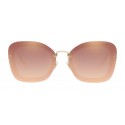 Miu Miu - Miu Miu Reveal with Glitter Sunglasses - Oversize - Copper Mirrored - Sunglasses - Miu Miu Eyewear