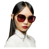 Miu Miu - Miu Miu Reveal with Glitter Sunglasses - Oversize - Rose Mirrored - Sunglasses - Miu Miu Eyewear