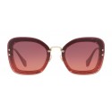 Miu Miu - Miu Miu Reveal with Glitter Sunglasses - Oversize - Rose Mirrored - Sunglasses - Miu Miu Eyewear