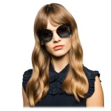 Miu Miu - Miu Miu Reveal with Glitter Sunglasses - Oversize - Blue Turquoise - Sunglasses - Miu Miu Eyewear