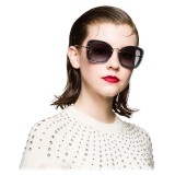 Miu Miu - Miu Miu Reveal with Glitter Sunglasses - Oversize - Blue Denim - Sunglasses - Miu Miu Eyewear