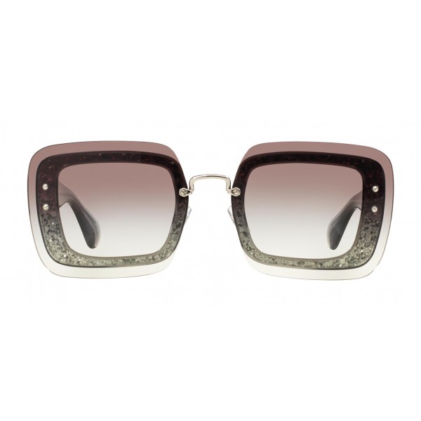 Miu Miu - Miu Miu Reveal with Glitter Sunglasses - Square - Anthracite Gradient - Sunglasses - Miu Miu Eyewear