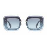 Miu Miu - Miu Miu Reveal with Glitter Sunglasses - Square - Blue Denim - Sunglasses - Miu Miu Eyewear