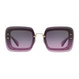 Miu Miu - Miu Miu Reveal with Glitter Sunglasses - Square - Avio Gray - Sunglasses - Miu Miu Eyewear