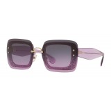 Miu Miu - Miu Miu Reveal with Glitter Sunglasses - Square - Avio Gray - Sunglasses - Miu Miu Eyewear