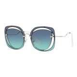 Miu Miu - Miu Miu Scénique with Cut Cut Sunglasses - Flat - Blue Gradient - Sunglasses - Miu Miu Eyewear