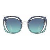 Miu Miu - Miu Miu Scénique with Cut Cut Sunglasses - Flat - Blue Gradient - Sunglasses - Miu Miu Eyewear