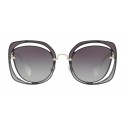 Miu Miu - Miu Miu Scénique with Cut Cut Sunglasses - Flat - Smoke Gradient - Sunglasses - Miu Miu Eyewear