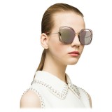 Miu Miu - Miu Miu Scénique with Cut Cut Sunglasses - Flat - Rose Mirrored - Sunglasses - Miu Miu Eyewear