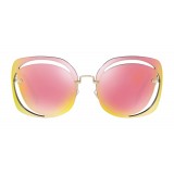 Miu Miu - Miu Miu Scénique with Cut Cut Sunglasses - Flat - Rose Mirrored - Sunglasses - Miu Miu Eyewear