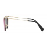 Miu Miu - Miu Miu Noir Sunglasses - Cat Eye with Cut Out Lenses - Green Mirrored - Sunglasses - Miu Miu Eyewear