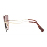 Miu Miu - Occhiali Miu Miu Noir con Glitter - Cat Eye - Prugna Sfumato - Occhiali da Sole - Miu Miu Eyewear