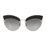 Miu Miu - Occhiali Miu Miu Noir con Glitter - Cat Eye - Grigio Sfumato - Occhiali da Sole - Miu Miu Eyewear