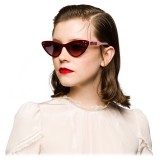 Miu Miu - Miu Miu Catwalk Sunglasses with Logo - Cat Eye - Gray Gradient Alabaster - Sunglasses - Miu Miu Eyewear