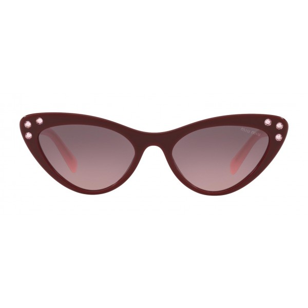 Miu Miu - Miu Miu Catwalk Sunglasses with Logo - Cat Eye - Gray Gradient Alabaster - Sunglasses - Miu Miu Eyewear