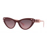 Miu Miu - Miu Miu Catwalk Sunglasses with Logo - Cat Eye - Gray Gradient Alabaster - Sunglasses - Miu Miu Eyewear