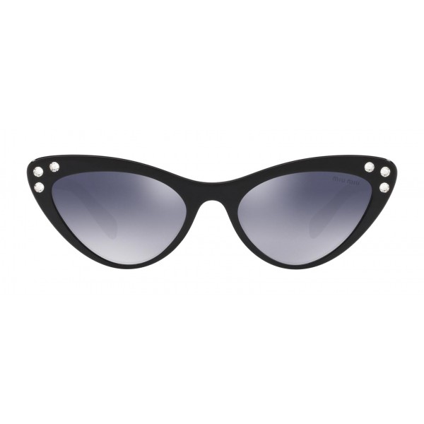 Miu Miu - Occhiali Miu Miu con Logo - Cat Eye - Inchiosto Sfumato Specchiato - Occhiali da Sole - Miu Miu Eyewear