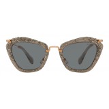 Miu Miu - Miu Miu Noir with Glitter Sunglasses - Cat Eye - Coal - Sunglasses - Miu Miu Eyewear
