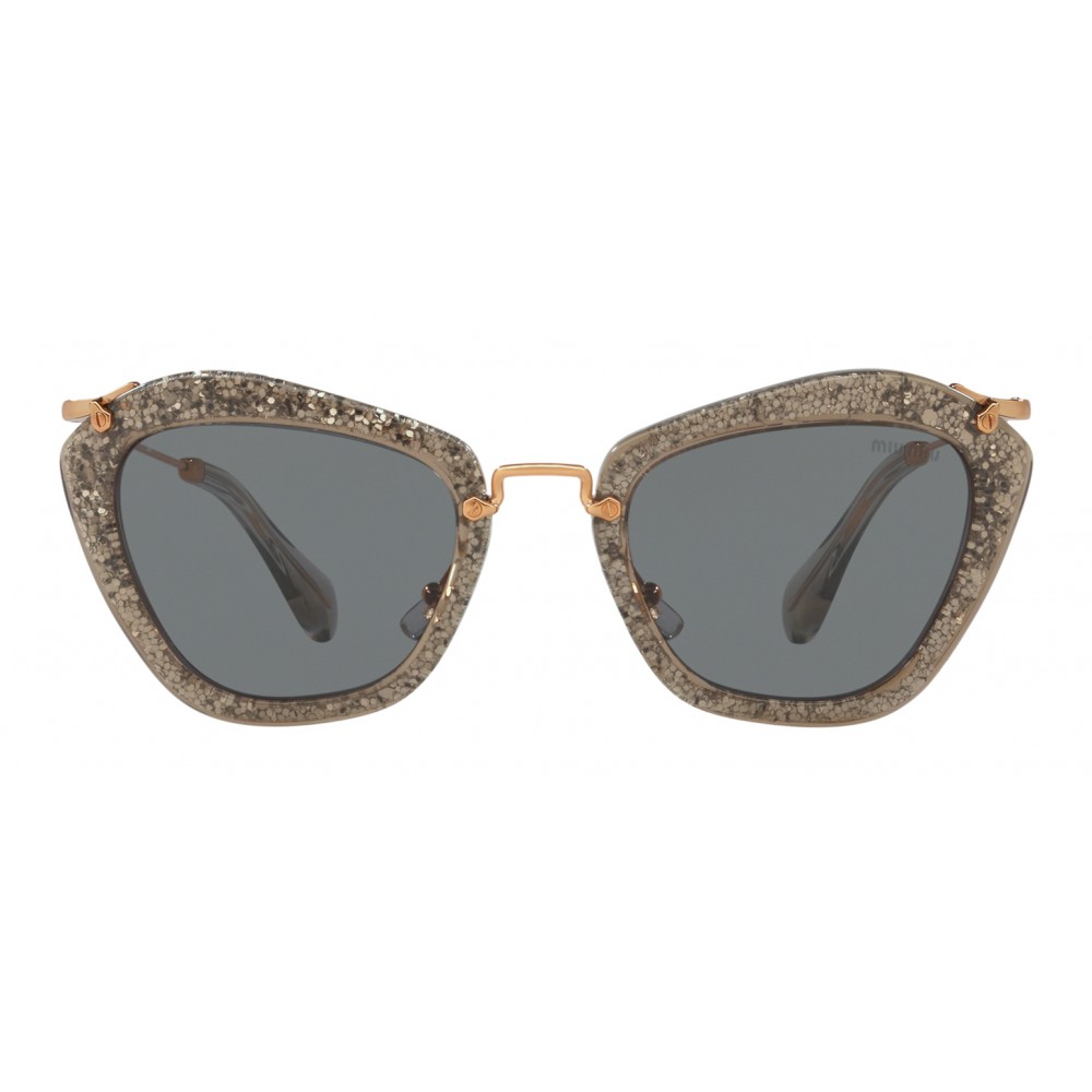 Miu Miu - Miu Miu Noir with Glitter Sunglasses - Cat Coal - Sunglasses - Miu Eyewear -