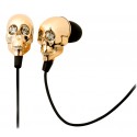 2 ME Style - Auricolari In-Ear Teschio Oro e Cristalli Swarovski