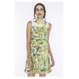 Leda Di Marti - Pusa Dress - Cedar Print - Haute Couture Made in Italy - Luxury High Quality Dress