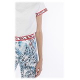 Leda Di Marti - Pantaloni Capodoglio - Stampa Oceano - Haute Couture Made in Italy - Abito di Alta Qualità Luxury