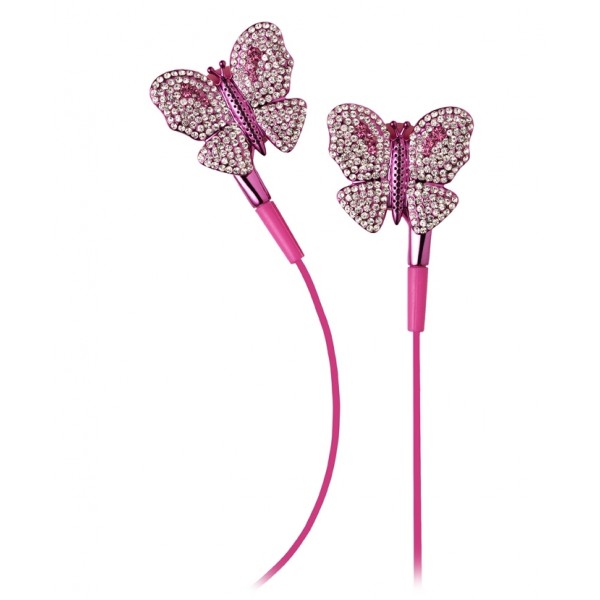 2 ME Style - Earphones In-Ear Pink Butterfly Swarovski