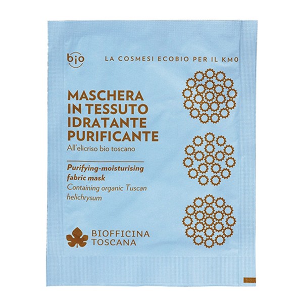 Biofficina Toscana - Maschera in Tessuto Idratante-Purificante - Linea Viso - Cosmetici Bio Vegan