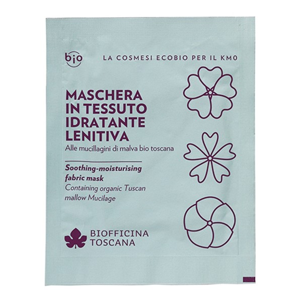 Biofficina Toscana - Maschera in Tessuto Idratante-Lenitiva - Linea Viso - Cosmetici Bio Vegan