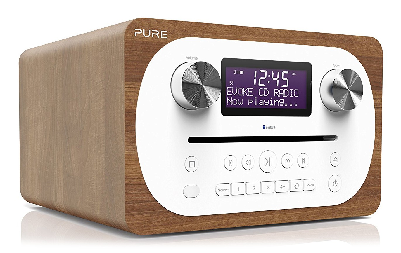 Pure - Evoke C-D4 - Walnut - Compact All-in-One Music System with Bluetooth  - High Quality Digital Radio - Avvenice