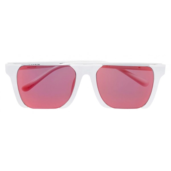 Marcelo Burlon - White Square Linda Farrow Edition Cut-Out Sunglasses - County of Milan - Marcelo Burlon Eyewear
