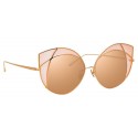 Linda Farrow - 856 C6 Cat Eye Sunglasses - Rose Gold and Peach Frame - Linda Farrow Eyewear