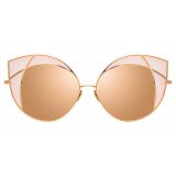 Linda Farrow - 856 C6 Cat Eye Sunglasses - Rose Gold and Peach Frame - Linda Farrow Eyewear