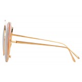 Linda Farrow - 856 C6 Cat Eye Sunglasses - Rose Gold and Peach Frame - Linda Farrow Eyewear