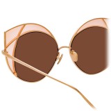 Linda Farrow - 856 C6 Cat Eye Sunglasses - Rose Gold and Peach Frame - Linda Farrow Eyewear