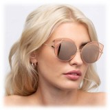 Linda Farrow - 856 C6 Cat Eye Sunglasses - Rose Gold and Peach Frame - Linda Farrow Eyewear