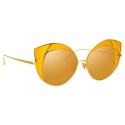 Linda Farrow - Occhiali da Sole Cat Eye 856 C4 - Oro Giallo e Montatura Gialla - Linda Farrow Eyewear