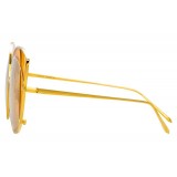 Linda Farrow - Occhiali da Sole Cat Eye 856 C4 - Oro Giallo e Montatura Gialla - Linda Farrow Eyewear