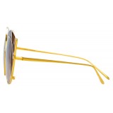 Linda Farrow - 856 C2 Cat Eye Sunglasses - Yellow Gold and Tobacco - Linda Farrow Eyewear